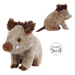 Peluche sanglier assis 26cm